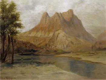 Rio Virgin and the Bluffs by 
																	George Martin Ottinger