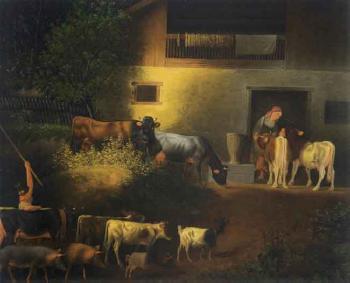 Herd returning home by 
																	Johann Michael Neder