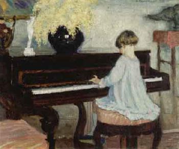 Girl at piano by 
																	Elisabetta Zanelli Kaehlbrandt