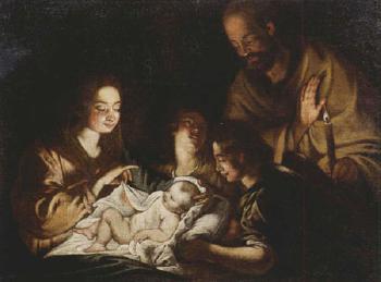 Adoration of the Infant Jesus by 
																	Francois Walschartz