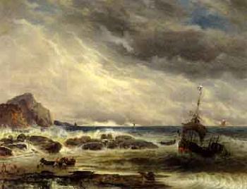 Stormy coast by 
																	Karl von Hafften