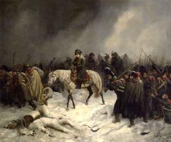 Napoleonic troops in Russian winter by 
																	Adolf Northen