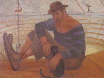 Circus man with cat by 
																	Mario Orozco Rivera