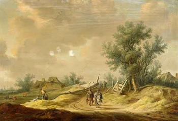 Pastoral landscape with figures by 
																	Pieter Nolpe