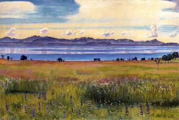 View of Lake Geneva from Saint-Prex by 
																			Ferdinand Hodler