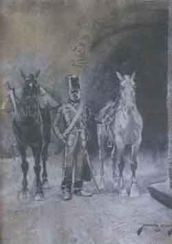 Soldier and horses by 
																	Marcelino de Unceta y Lopez
