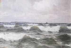 Stormy sea by 
																	Emilio Ocon y Rivas