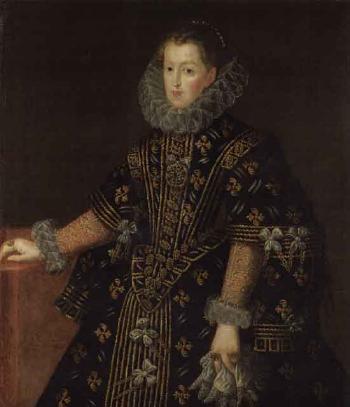 Portrait of Margaret of Austria, Queen of Spain by 
																			Juan Pantoja de la Cruz
