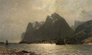 Fishing village up north, possibly Reine in Lofoten by 
																	Adelsteen Normann