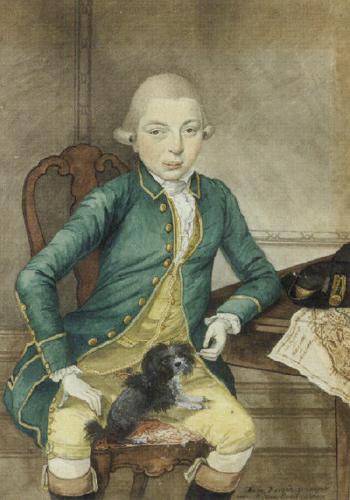 Portrait d'homme au petit chien. Portrait d'homme au livre by 
																			Isaac Lodewyk de Lafargue van Nieuwland