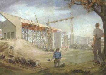 Motorway bridge under construction by 
																	Karl Vorreiter