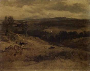Highland scene with cattle and sheep by 
																	Edwin Henry Landseer