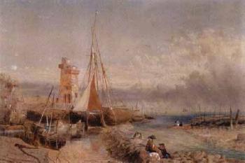Low tide in Torquay Harbour by 
																	John William Salter