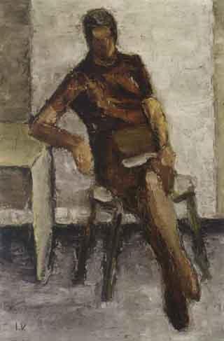 Seated woman wearing brown by 
																	Jeppe Vontillius