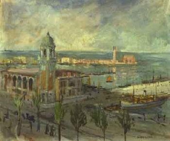 Lighthouse and fishmonger's in Trieste by 
																	Ferdinando Noulian