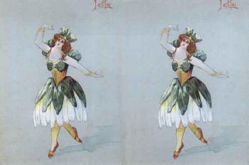 Two studies of ballet cosumes by 
																	Luigi Sapelli