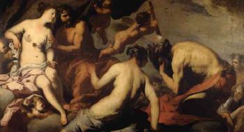 Tiresias aveugle par Hera et rendu devin par Zeus by 
																	Antonio Zanchi