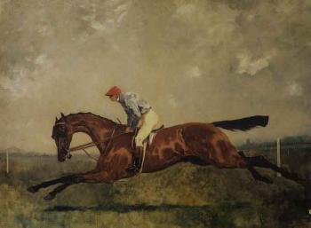 Cheval de course et jockey by 
																	Rene Princeteau
