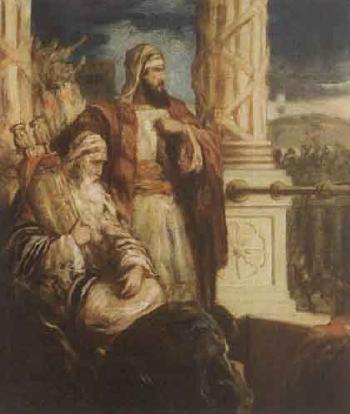 Moses and Aaron on the background of the Wall of Jerusalem by 
																	Dezso Rakssanyi