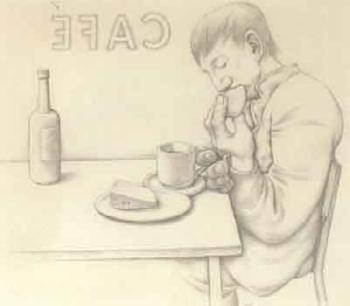 Man in cafe by 
																	Norman Neasom
