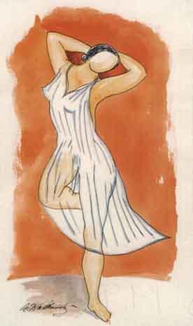 Dancing woman by 
																	Abraham Walkowitz