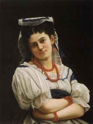 Portrait of young Italian woman in traditional costume by 
																	Carl de Calzada