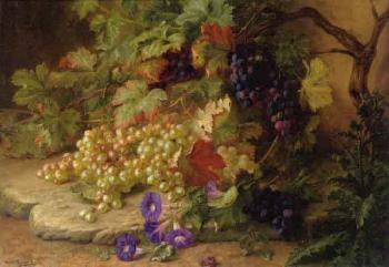 Autumn still life with grapes and bindweed by 
																	Edward van Ryswyck