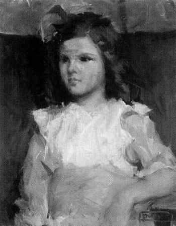 Portrait of young girl by 
																	E Trovits