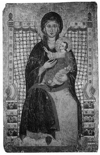 Madonna with Child enthroned by 
																			 Umbro-Roman School