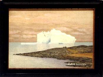 Landscape from Greenland with iceberg by 
																	Jakob Danielsen