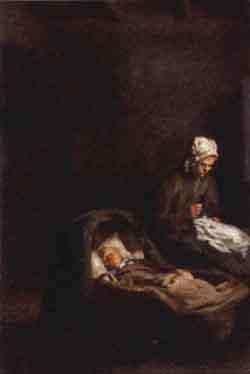 Interior with mother and child by 
																	Arend Hyner
