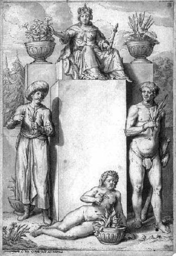Allegory of the four continents by 
																	Rutger van Langeveldt