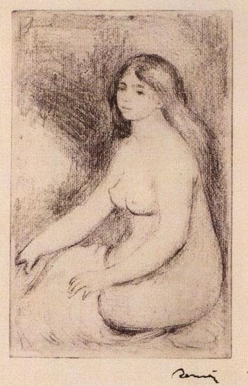Baigneuse assise by 
																	Pierre-Auguste Renoir