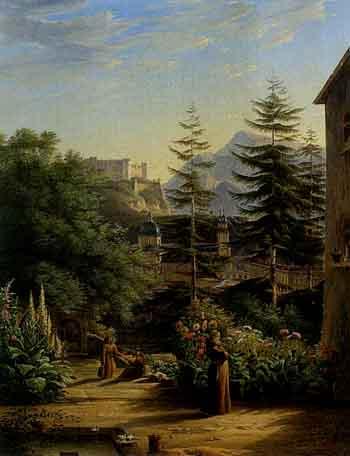 Salzburg - view from Kapuzin monastery garden by 
																	Carl Ludwig Frommel