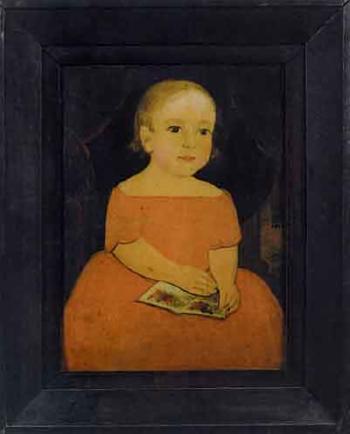 Little girl holding an open book by 
																	 Prior Hamblen School