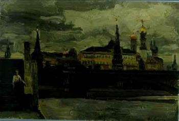 View of the Kremlin from Moscow river by 
																	Vasili Sergeevich Karkots