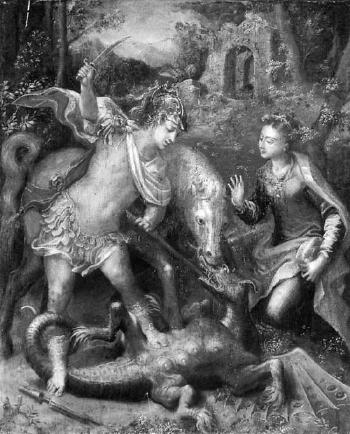Saint George and the dragon by 
																	Giorgio Gandini del Grano