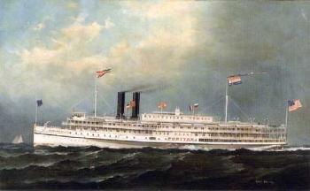 Portrait of the American steamer Puritan by 
																	Fred Pansing