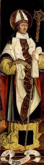 St Ursus as bishop holding fish by 
																	Bartholome Zeitblom