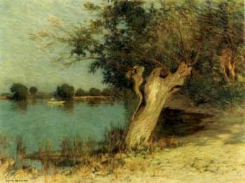 River landscape by 
																	Fritz Voellmy
