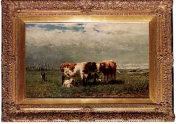 Cows in meadow by 
																	J de Kaas