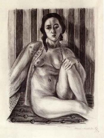 Nu assis a la chemise de tulle by 
																	Henri Matisse