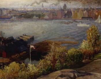 View towards Kungsholmen from Langholmen by 
																	Harald Sallberg