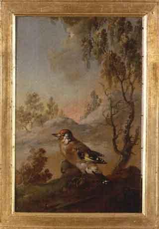 Landscapes with goldfinch and red-backed shrike by 
																			Carl Gustaf Quist