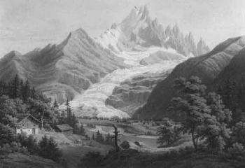 Vue de la vallee de Chamonix et du Glacier des Bois by 
																			Leonhard Bantli