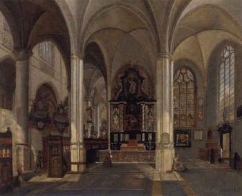 Interior of Saint Jacobs Church, Antwerp by 
																	Josephus Christianus Nicolie