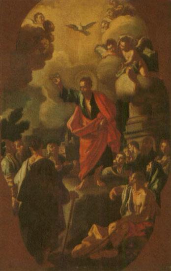 Saint Paul preaching by 
																	Paolo de Maio