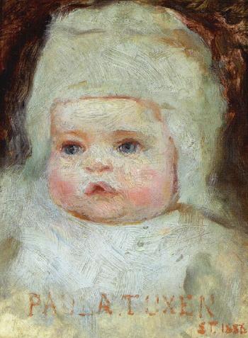 Portrait of Paula, the artist's daughter as a child by 
																	Jul Tuxen