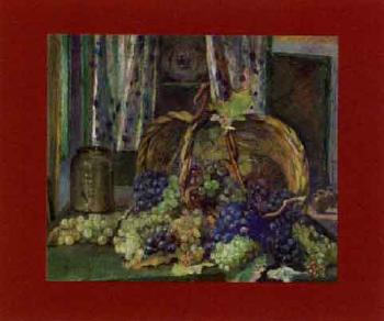Basket with grapes by 
																	Olegario Junyent Sans