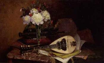 Still life with musical instruments by 
																	Paul Alphonse Viry
